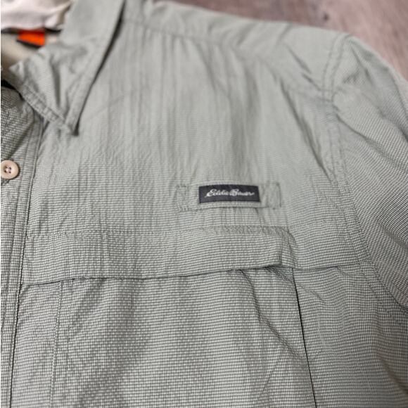 Eddie Bauer Men’s 2XL Trail Shirt Sage Green Outdoor Hiking Fishing Button Front - Picture 7 of 13